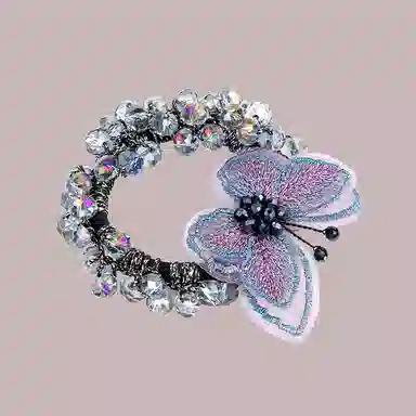 卡铂雅 蓝色休闲时尚潮流设计港风气质复古极简高级感 发圈 女款