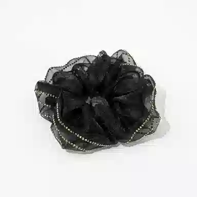 卡铂雅 黑色休闲潮流设计港风气质复古镶钻高级感发圈 发饰 女款