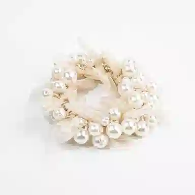 卡铂雅 白色气质复古极简高级感休闲潮流设计 绢纱 发圈 女款