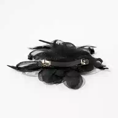 卡铂雅 黑色花花休闲 潮流设计港风气质复古镶钻极简高级感 发夹 女款