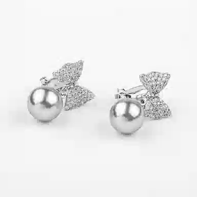 卡铂雅 银色珍珠高级极简感复古设计港风气质 铜 耳环 女款