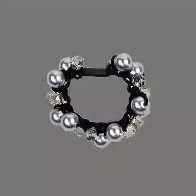 卡铂雅 气质复古 设计潮流可爱潮流 气质感港风发圈 人工珠 发饰 女款 银色