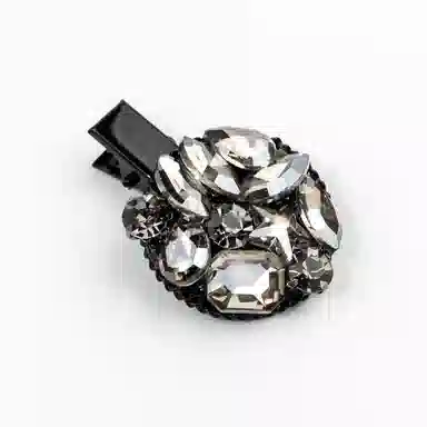 卡铂雅 黑色圆形宝石极简高级感港风气质复古休闲潮流设计 发夹 女款