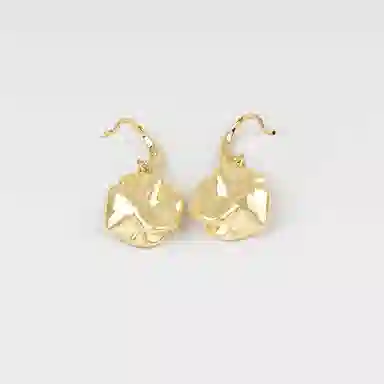 卡铂雅 黄色石时尚设计潮流时尚潮流设计极简高级感港风气质复古 铜 耳环 女款