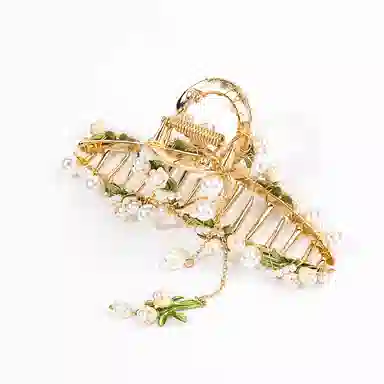 卡铂雅 金色复古休闲 潮流设计镶钻极简高级感港风气质 发夹 女款