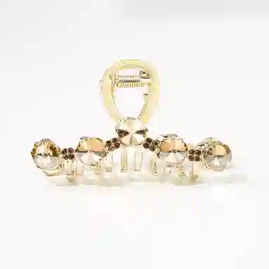 卡铂雅 金色韩流休闲设计港风气质复古镶钻极简高级感 发夹 女款