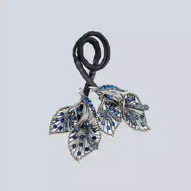 卡铂雅 蓝色港风气质复古极简高级感休闲潮流设计 合金 发圈 女款