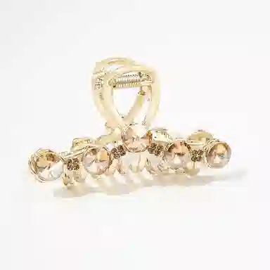 卡铂雅 金色韩流休闲设计港风气质复古镶钻极简高级感 发夹 女款