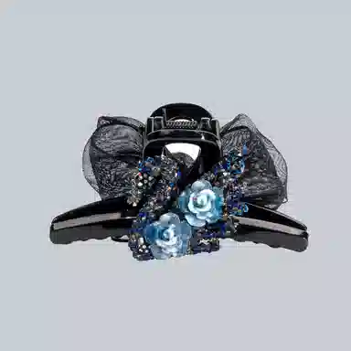 卡铂雅 蓝黑设计港风气质复古镶钻极简高级感 发夹 女款