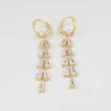 卡铂雅 时尚 潮流时尚潮流设计极简高级感港风气质复古 铜 珍珠 耳环 女款