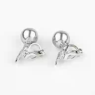 卡铂雅 银色珍珠高级极简感复古设计港风气质 铜 耳环 女款