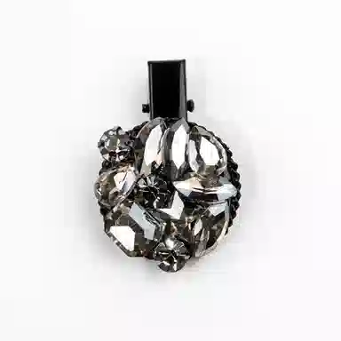 卡铂雅 黑色圆形宝石极简高级感港风气质复古休闲潮流设计 发夹 女款