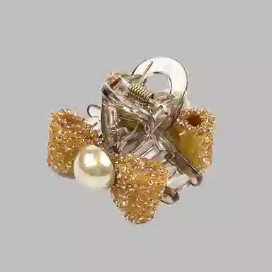 卡铂雅 香槟设计港风气质复古镶钻极简高级感 亚克力 发夹 女款