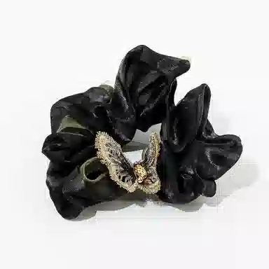 卡铂雅 黑色港风气质古镶钻极简高级感休闲 潮流设计 发圈 女款