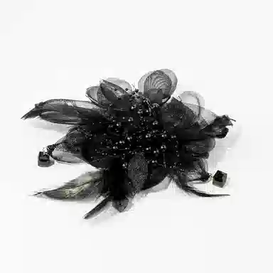 卡铂雅 黑色花花休闲 潮流设计港风气质复古镶钻极简高级感 发夹 女款