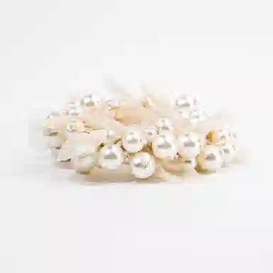 卡铂雅 白色气质复古极简高级感休闲潮流设计 绢纱 发圈 女款