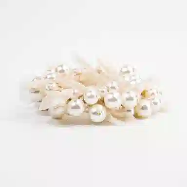 卡铂雅 白色气质复古极简高级感休闲潮流设计 绢纱 发圈 女款