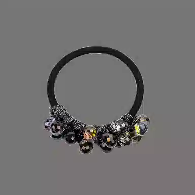 卡铂雅 黑色水晶极简高级感港风气质复古休闲潮流设计 发圈 女款