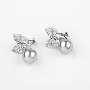 卡铂雅 银色珍珠高级极简感复古设计港风气质 铜 耳环 女款