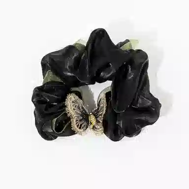 卡铂雅 黑色港风气质古镶钻极简高级感休闲 潮流设计 发圈 女款