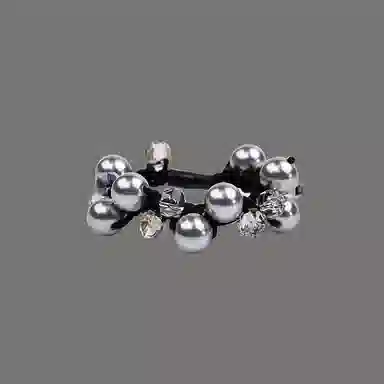 卡铂雅 气质复古 设计潮流可爱潮流 气质感港风发圈 人工珠 发饰 女款 银色