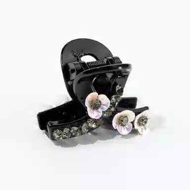 卡铂雅 黑色潮流设计港风气质复古镶钻极简高级感 亚克力 发夹 女款