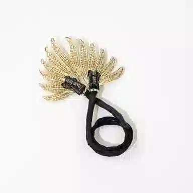 卡铂雅 金色港风气质复古镶钻极简高级感设计 合金 发圈 女款