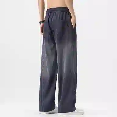 希越 宽松直筒垂感渐变抽绳休闲裤 男款