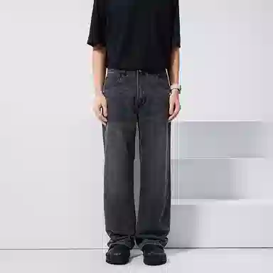 希越 直筒薄款冰感宽松阔腿牛仔裤 男款