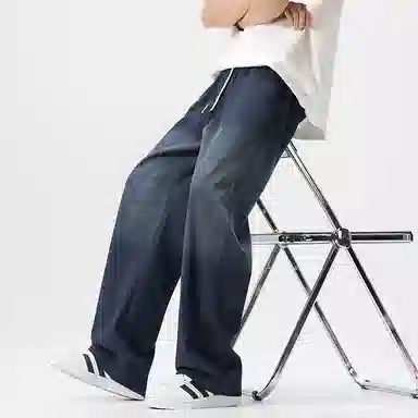 希越 宽松直筒垂感渐变抽绳休闲裤 男款