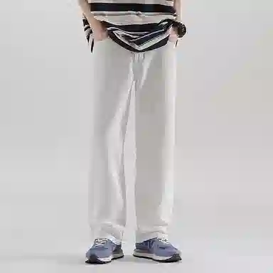 希越 中腰肌理感简约纯色牛仔裤 男款 棉本白