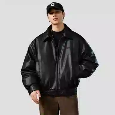 希越 美式复古痞帅机车风羽绒服 男款