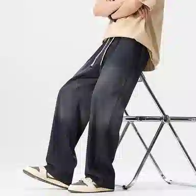 希越 宽松直筒垂感渐变抽绳休闲裤 男款