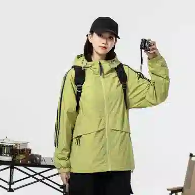 极限涡轮 时尚三条杠防晒防风防水撞色连帽舒适潮流百搭休闲夹克外套 男女同款