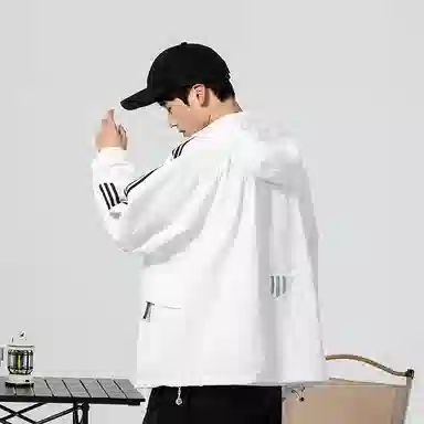 极限涡轮 时尚三条杠防晒防风防水撞色连帽舒适潮流百搭休闲夹克外套 男女同款