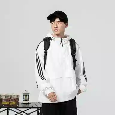 极限涡轮 时尚三条杠防晒防风防水撞色连帽舒适潮流百搭休闲夹克外套 男女同款