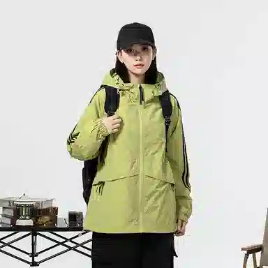 极限涡轮 时尚三条杠防晒防风防水撞色连帽舒适潮流百搭休闲夹克外套 男女同款