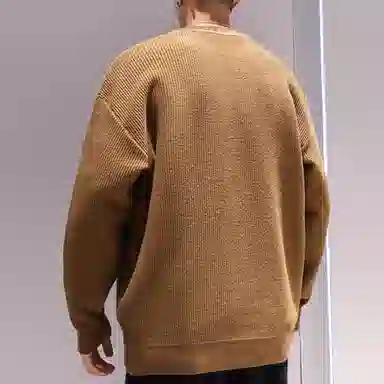 极限涡轮 潮流纯色破洞缝补圆领舒适时尚百搭针织衫 男女同款 白色