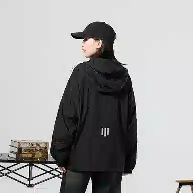 极限涡轮 时尚三条杠防晒防风防水撞色连帽舒适潮流百搭休闲夹克外套 男女同款