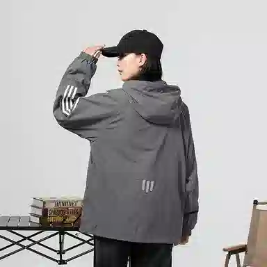 极限涡轮 时尚三条杠防晒防风防水撞色连帽舒适潮流百搭休闲夹克外套 男女同款