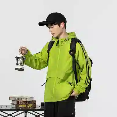 极限涡轮 时尚三条杠防晒防风防水撞色连帽舒适潮流百搭休闲夹克外套 男女同款