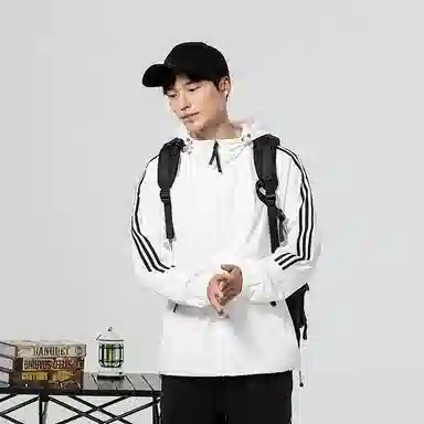 极限涡轮 时尚三条杠防晒防风防水撞色连帽舒适潮流百搭休闲夹克外套 男女同款