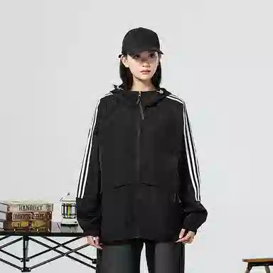 极限涡轮 时尚三条杠防晒防风防水撞色连帽舒适潮流百搭休闲夹克外套 男女同款