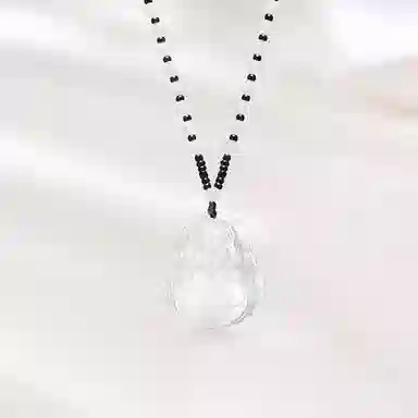 鸳鸯金楼 新中式国风系列 温润弥勒佛像 高级感浅色观音/弥勒佛编绳串珠 玉髓 项链 男女同款情侣款