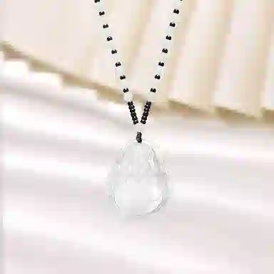 鸳鸯金楼 新中式国风系列 温润弥勒佛像 高级感浅色观音/弥勒佛编绳串珠 玉髓 项链 男女同款情侣款