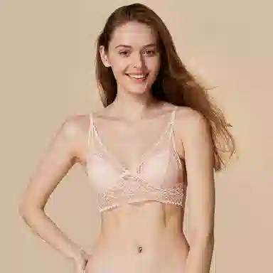 弗利少女 秋实系列 法式蕾丝内衣女胸垫款无钢圈三角杯文胸
