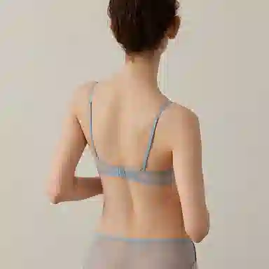 弗利少女 缎面网纱拼接百合提花性感三角内裤 女款