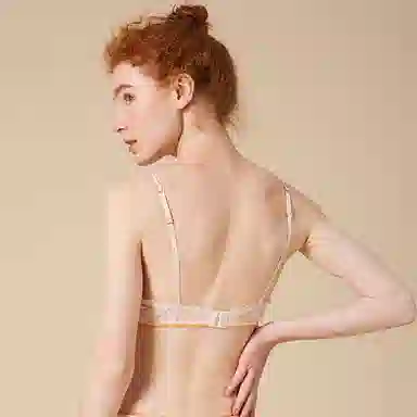 弗利少女 法式三角杯蕾丝学生文胸 无钢圈性感小胸内衣裤套装 女款 礼盒装