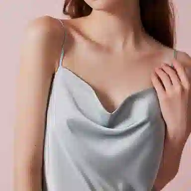 弗利少女 性感荡领吊带睡裙夏季薄款仿真丝中长款家居连衣裙 礼盒装 女款