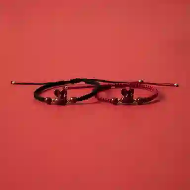 白卷 可爱 兔 朱砂 手链 男女同款情侣款